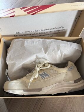 New Balance Cream/Gray 992 Men's Sneakers